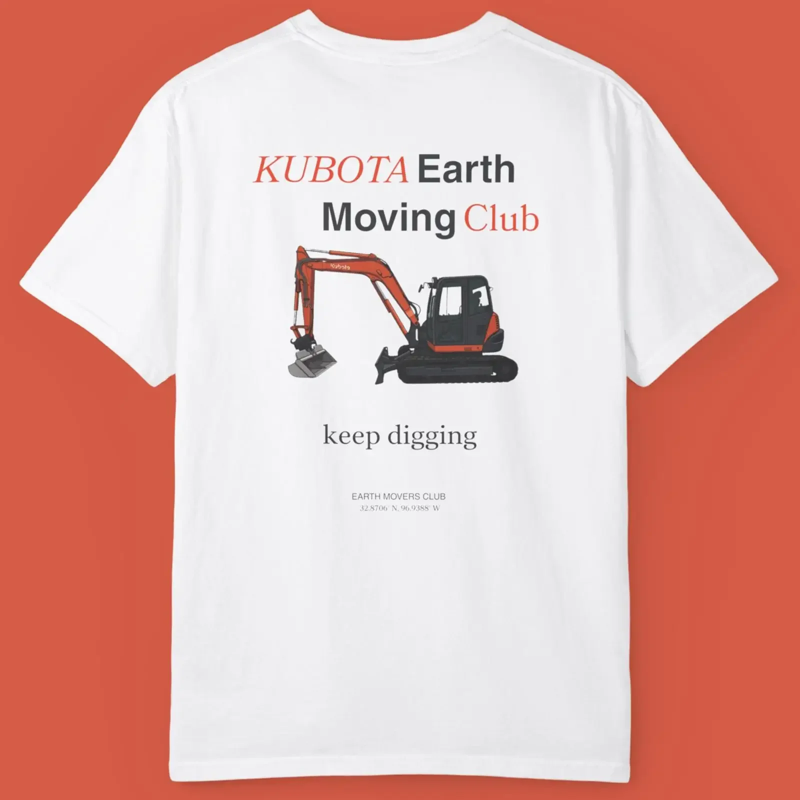 KUBOTA Excavator T Shirt Earth Moving Club Heavy Equipment Construction Worker Operator Workwear vintage Washed Slightly