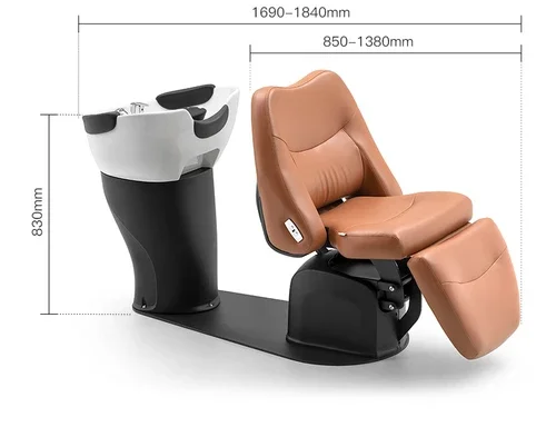 Shampoo Chair Lying Half Flush Shampoo Basin Head Therapy Barber Shop Electric Shampoo Chair