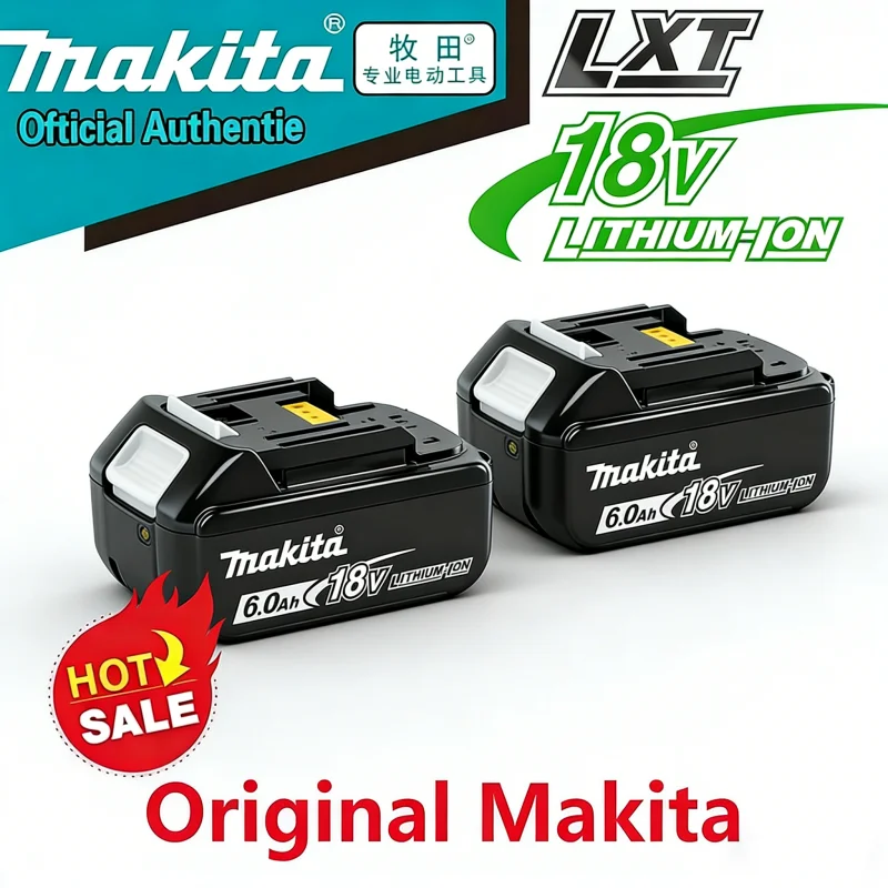 100% Original Makita battery,18V 6.0Ah rechargeable battery, replacing Makita BL1830B L1840B L1850B L1860B,power tool battery