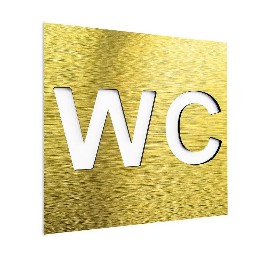 Customized Composite Aluminum Board Unisex WC Toilet Sign - Restroom signage Street Office House Backplane Sign