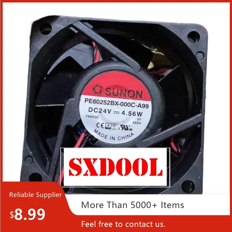

For SUNON PE60252BX-000C-A99 60x60x25mm DC 24V 4.56W VFD Industrial Cooling Fan