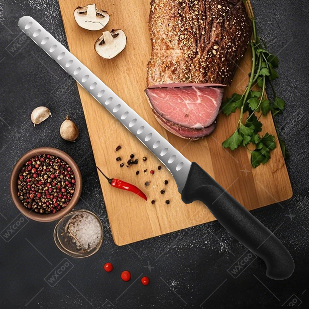 WXCOO Cuchillo para cortar jamón Cuchillo versátil Cuchilla para carne Cuchillo para tallar jamón de acero inoxidable premium para cocinar barbacoa en el hogar