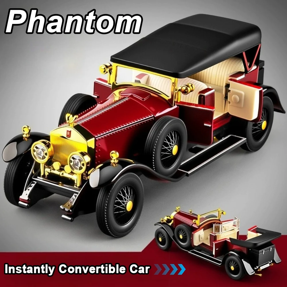 1:24 فانتوم 300SL سبيكة دييكاست سيارة عتيقة نموذج مصغر اللعب ضوء الصوت التراجع الأبواب فتح حلية الاطفال مهرجان هدية