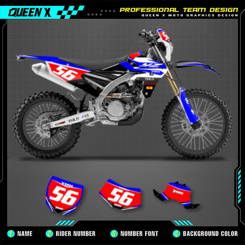 

QUEEN X MOTO Custom Team Motorcycle Graphics Decal Stickers Kit For YAMAHA WRF450 2016 2017 2018 YZF450X 2015-2018