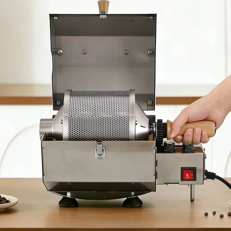 Multi-Temp Control Coffee Roaster Machine Flip Open Lid Design Detachable Mesh Drum Easy Clean Coffee Bean Roaster