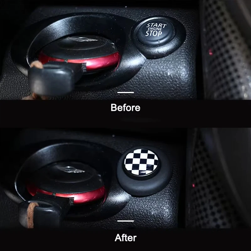 3D Metal Car One-click Start Button Cover Stickers For MINI Cooper S JCW R55 R56 R57 R58 R59 R60 Auto Interior Decoration Decals