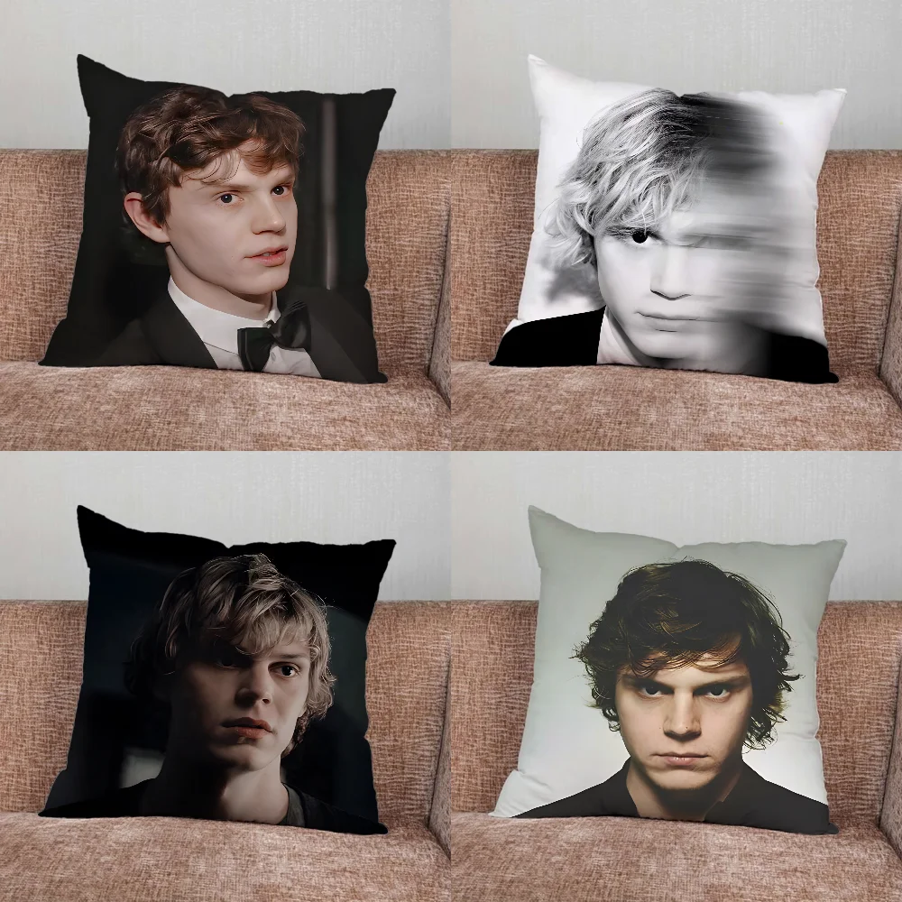 Actor E-Evan Peters Pillow Case For Home Bedroom Car Office Decoration Living Room Sofa Cushion Cover Suitable