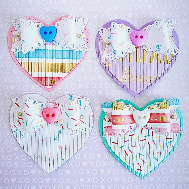 Trzy rozmiary frędzli miłość wykrojniki do metalu Scrapbooking formy wycinane DIY ręcznie robione narzędzia rzemiosło dekoracyjne wykrojnik metalowy
