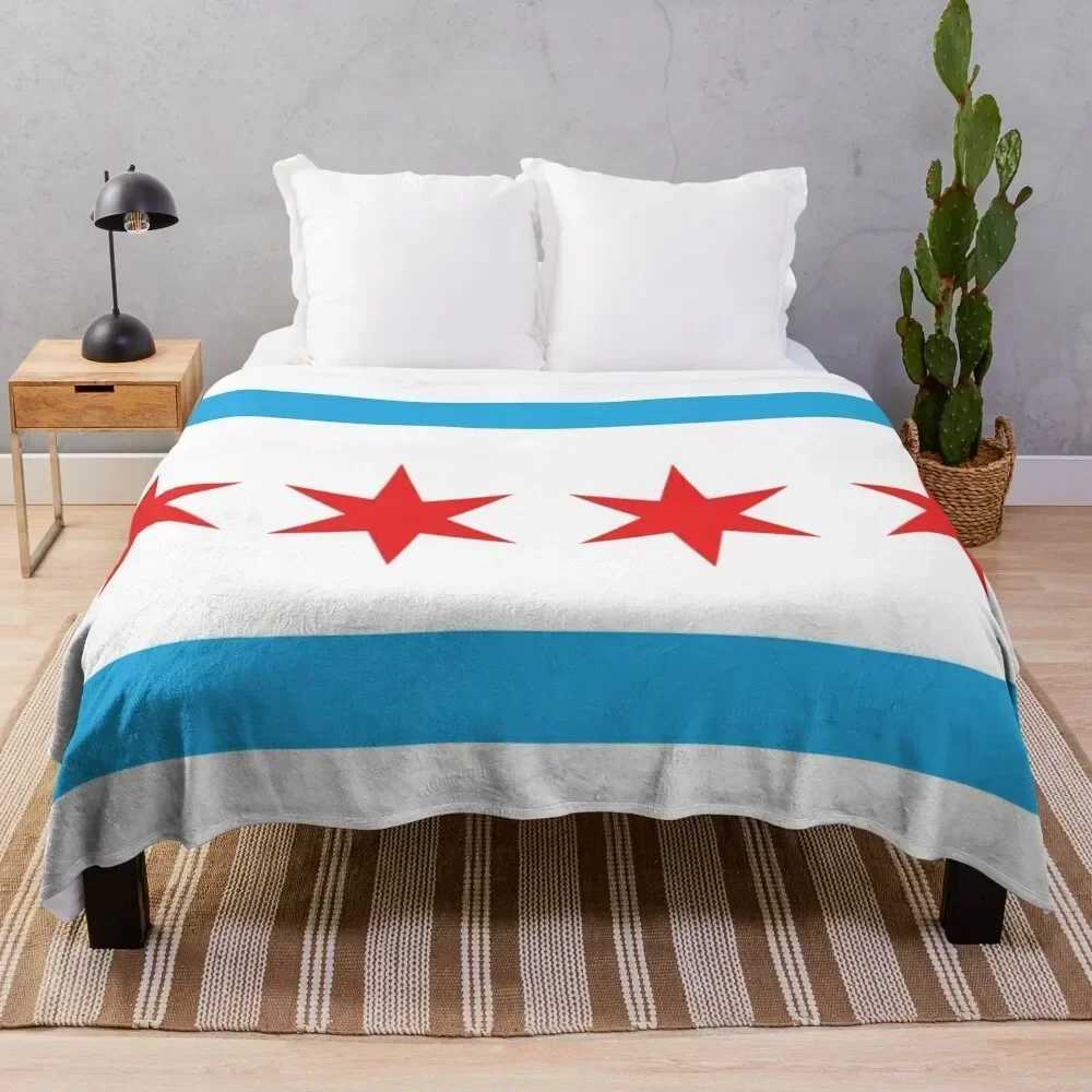 Chicago Flag Throw Blanket Giant Sofa Shaggy Baby Blankets