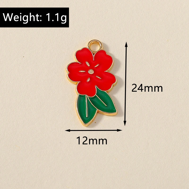 20 Stück niedliche, bunte Emaille-Blumenanhänger zum Basteln von Halsketten, Ohrringen, Armbändern, DIY-Bastelarbeiten und Schmuckzubehör ﻿ – Detail 9