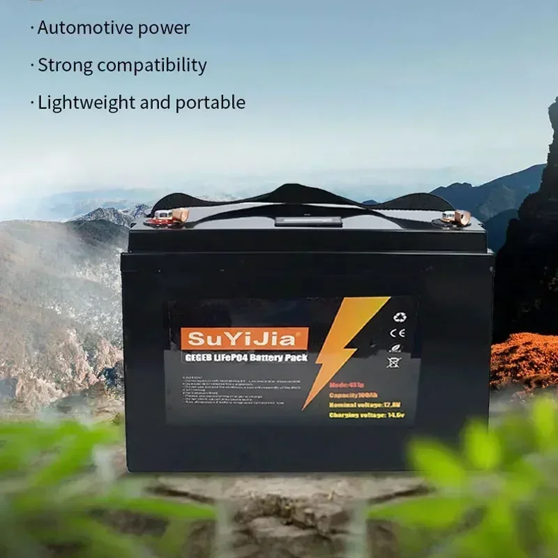 Nuovissima batteria al litio ferro fosfato 12V 12.8V 100AH LiFePO4 batteria 4000 cicli auto da viaggio inverter solare a energia eolica auto