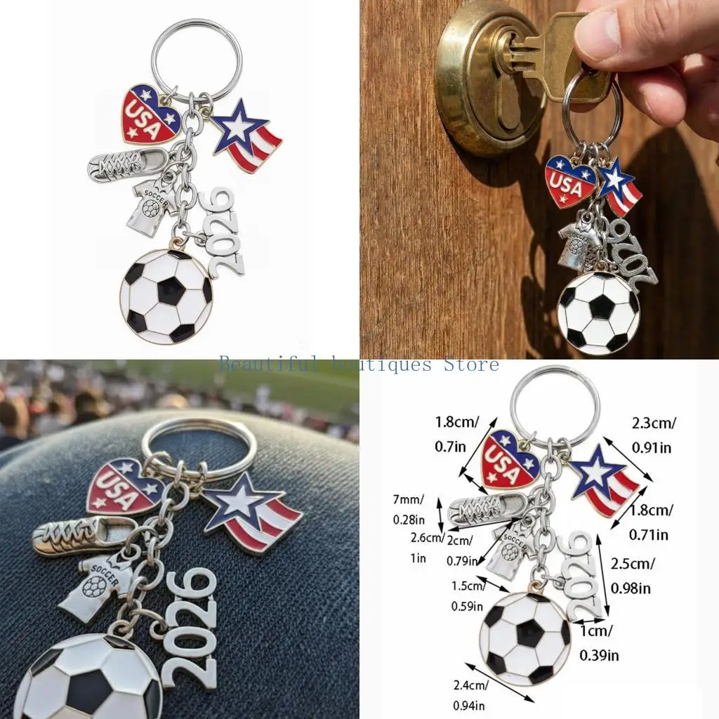 U4LF Elegant Football Soccer Event 2026 Memorabilia Heart Star Holder Charm