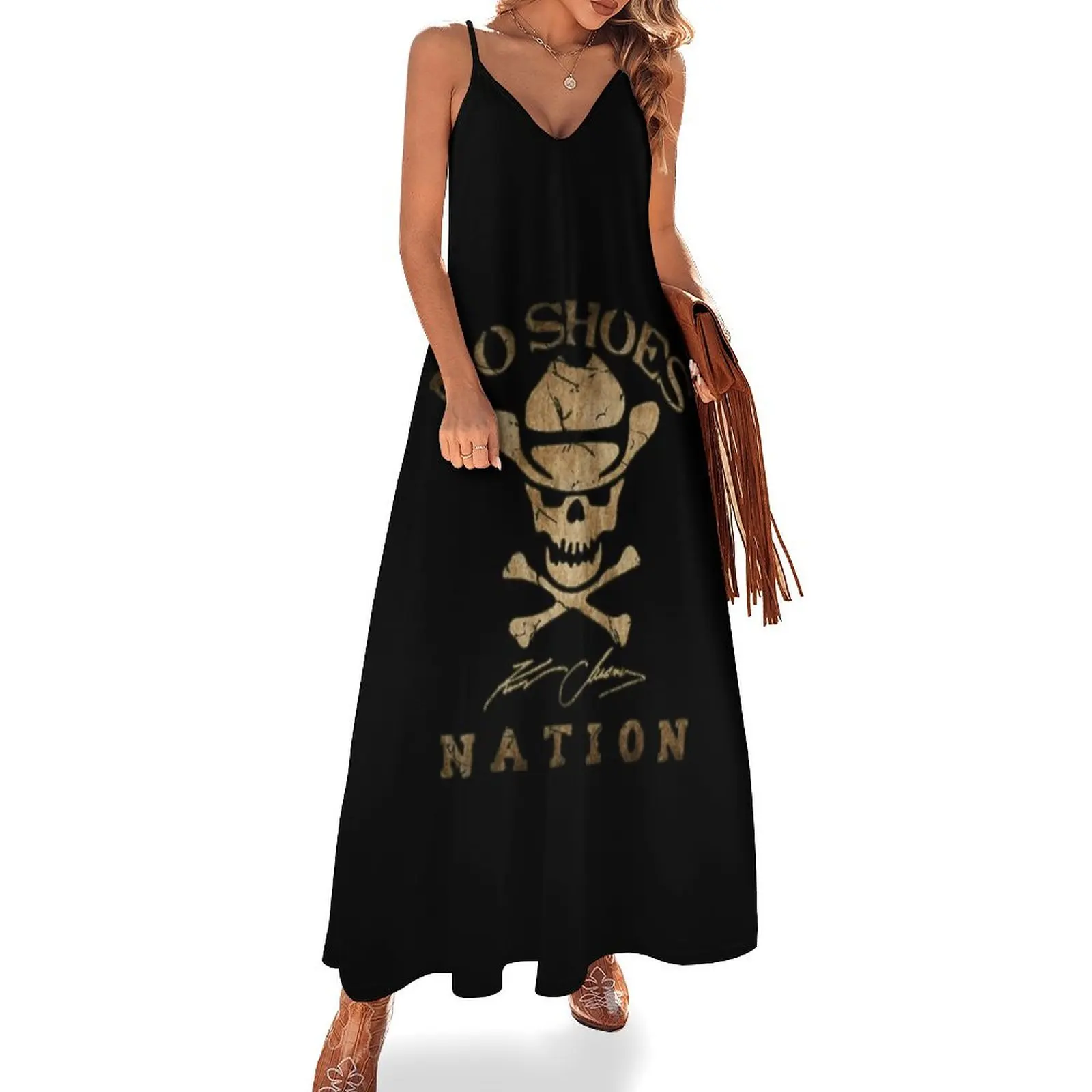 Camisa de vaquero con calavera, sin zapatos, vestido largo vintage sin mangas, vestidos de fiesta para mujer, vestidos de noche de lujo, vestido largo 2025