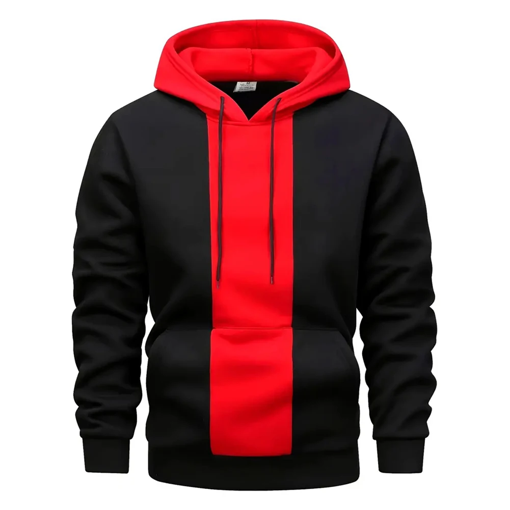For Cold Weather Protection Men Fleece Hoodie Long Sleeve Pullover Sweatshirt Winter Warm Jacket Stretchable Material