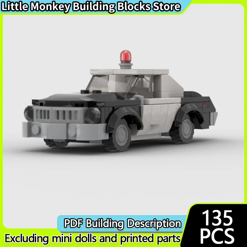 

City Car Model MOC Building Bricks American Retro Patrol Car Modular Technology Children Holiday Gifts Assemble Toys Suit