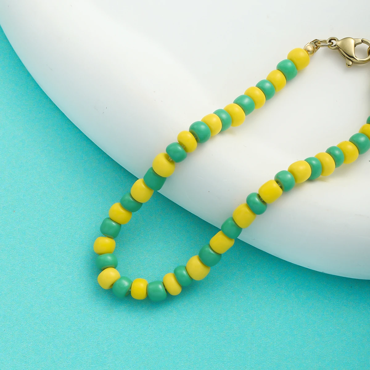 Religious Orula Beads Amulet Yellow And Green Bohemia Small Freshness Gifts Fashion Trend Outing Decoration