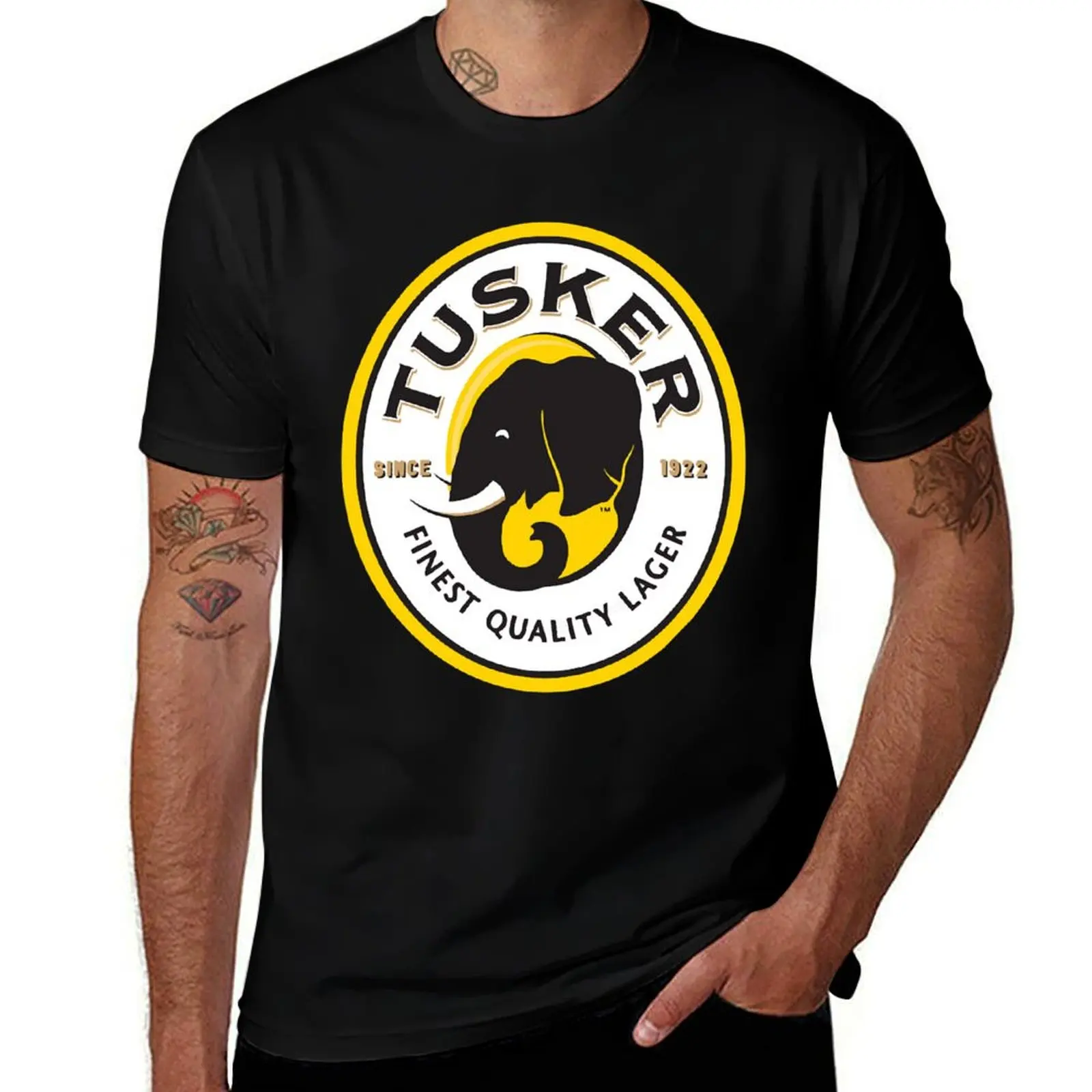 Best seller tusker lager logo merchandise T-Shirt Personalized t-shirt summer shirt Men's cotton t-shirt