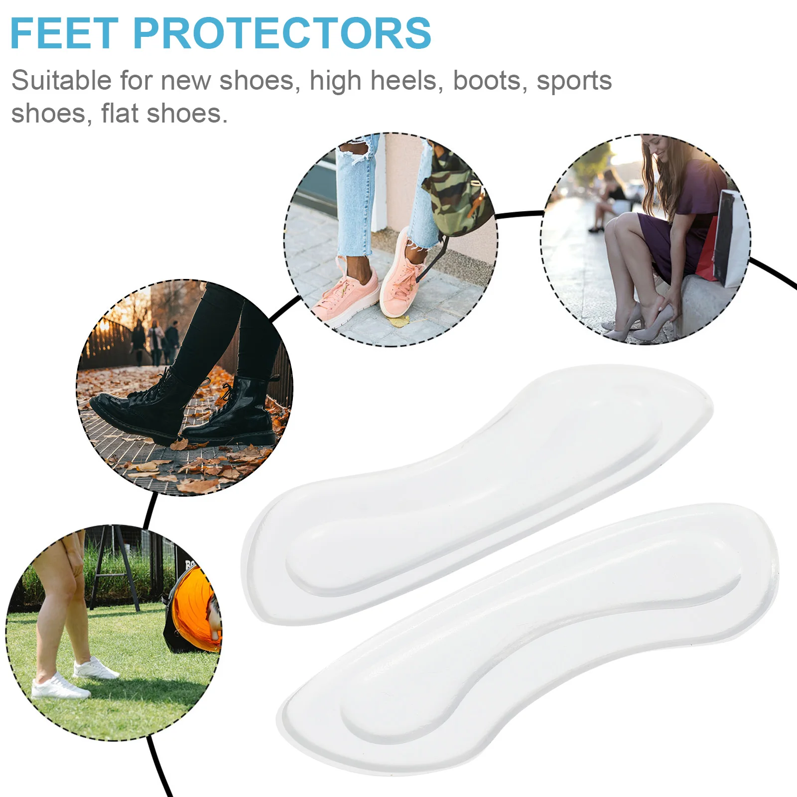 

20pcs Invisible Double Layer Anti Wear Foot Patches Transparent Non Slip Shoe Pads For Heels Boots Sports Shoes Foot Protectors