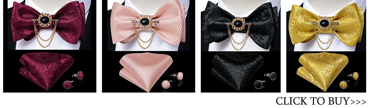 Hochzeitsfliege für Herren, klassisch rot, vorgebundene Fliege, Manschettenknöpfe, Ansteckblume, Set für Partys, Schmetterlingsknoten, Geschenk, Herren-Accessoires – Detail 3