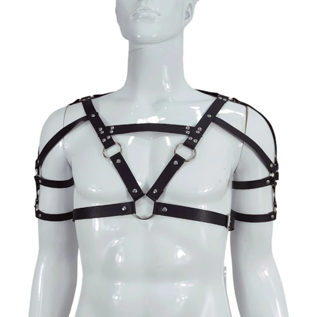 PU Leather Men Chest Harness Belts Body Bondage Male Lingerie Sexy Bra Strap Belt Gothic Fetish Rave Gay Clothing for Sex