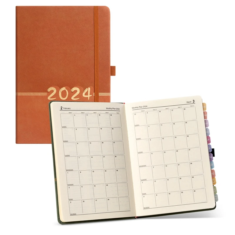 2024 Portable Planner 365 Days Cover Daily Weekly Schedule Notebook Compact Calendar Journal School Office Agenda Easy To Use