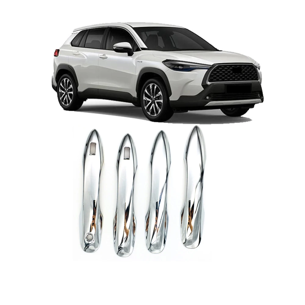 4PCS ABS Chrome Door Handle Cover Protective Covers Trims For Toyota Corolla Cross 2020 2021 Car-Styling Accssories