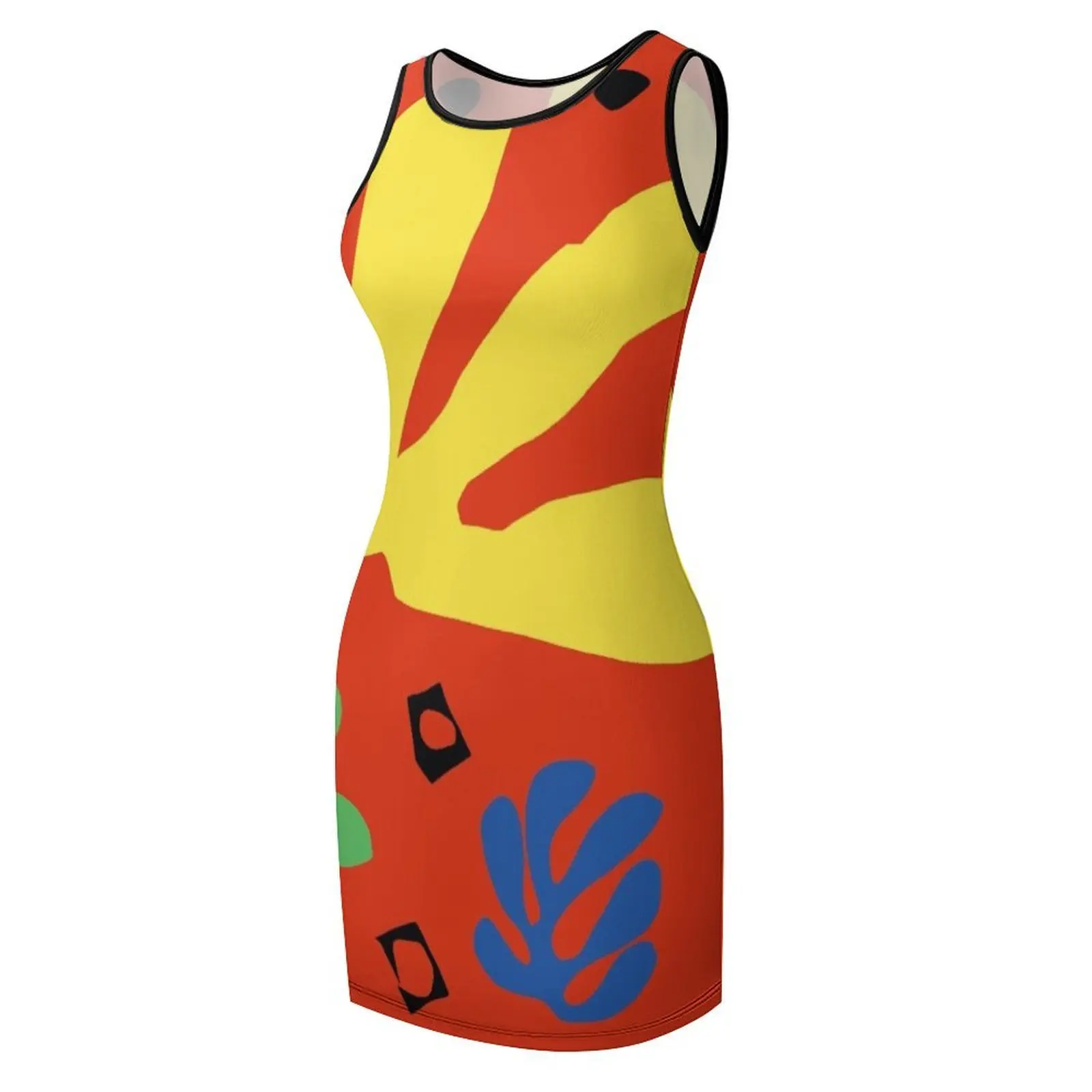 أوراق ماتيس مقطوعة # 1 فساتين صيفية بدون أكمام للنساء فستان صيفي ملابس نسائية ملابس نسائية