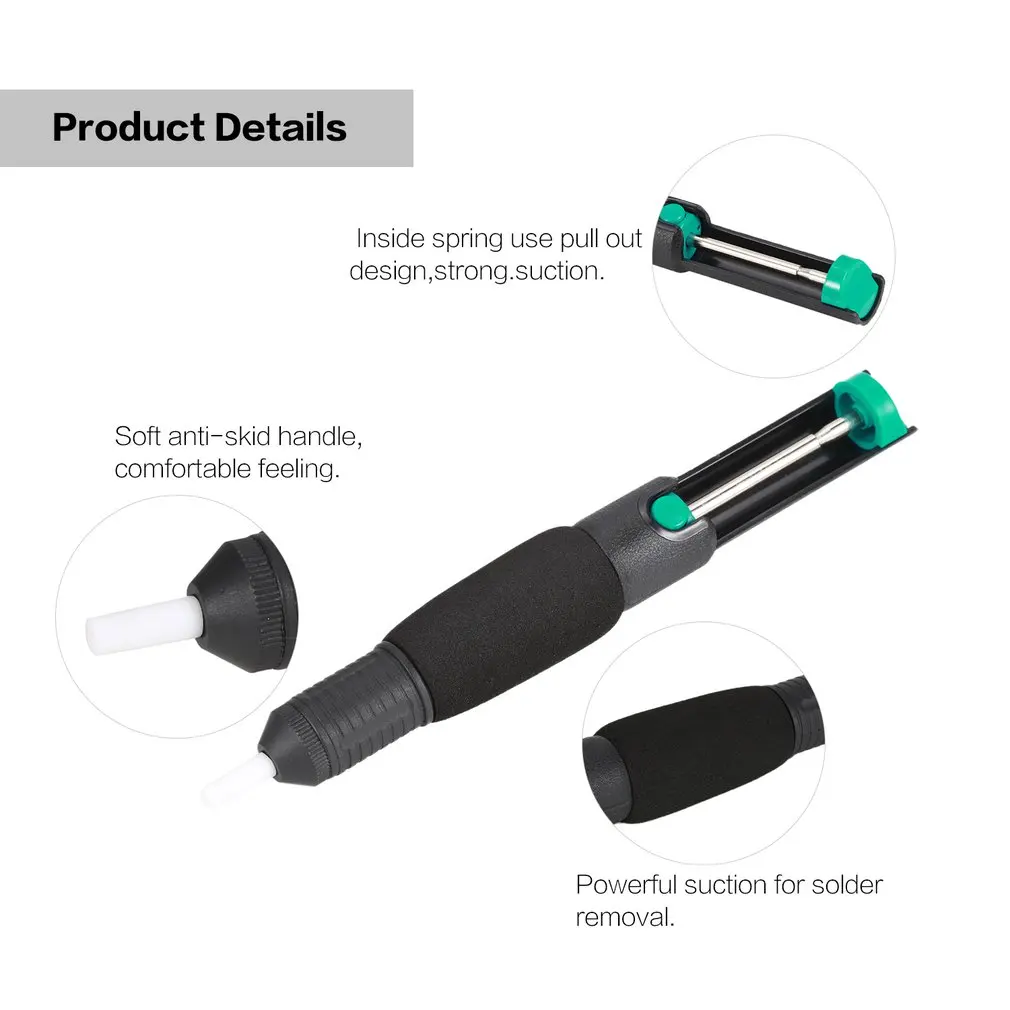 อลูมิเนียมโลหะปั๊มดูด Desoldering Soldering Sucker ปากกากำจัดสูญญากาศเครื่องเชื่อมเหล็ก Desolder มือเครื่องมือเชื่อม