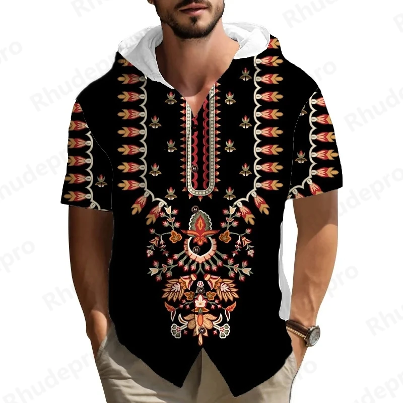 

Летняя мужская рубашка в национальном стиле, уличная одежда, толстовка с короткими рукавами, кардиган, дышащая одежда для мужчин, Camisa Invierno Hombre