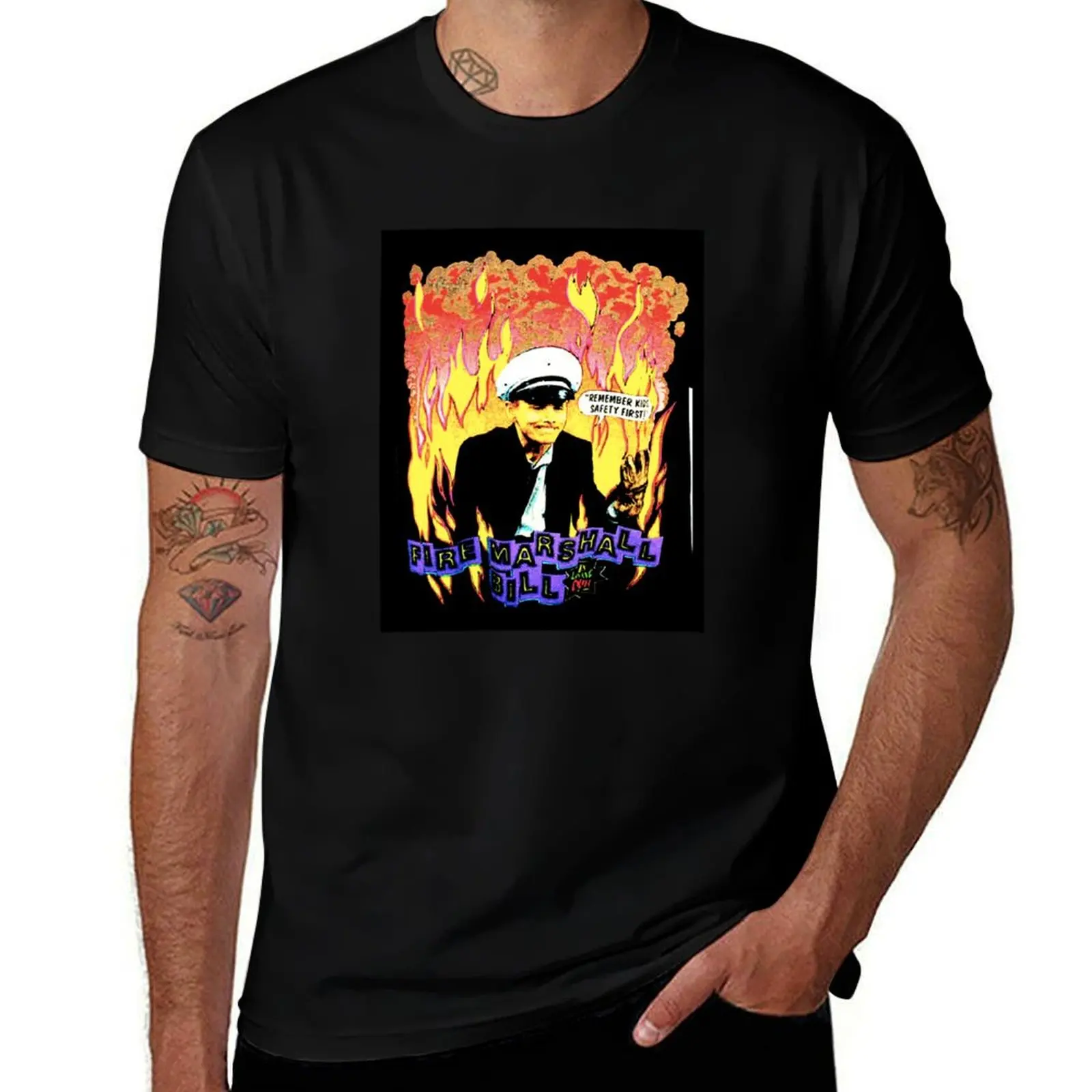 90s Fire Marshal Bill Rare Vintage T-Shirt Urban Style Print T-Shirt