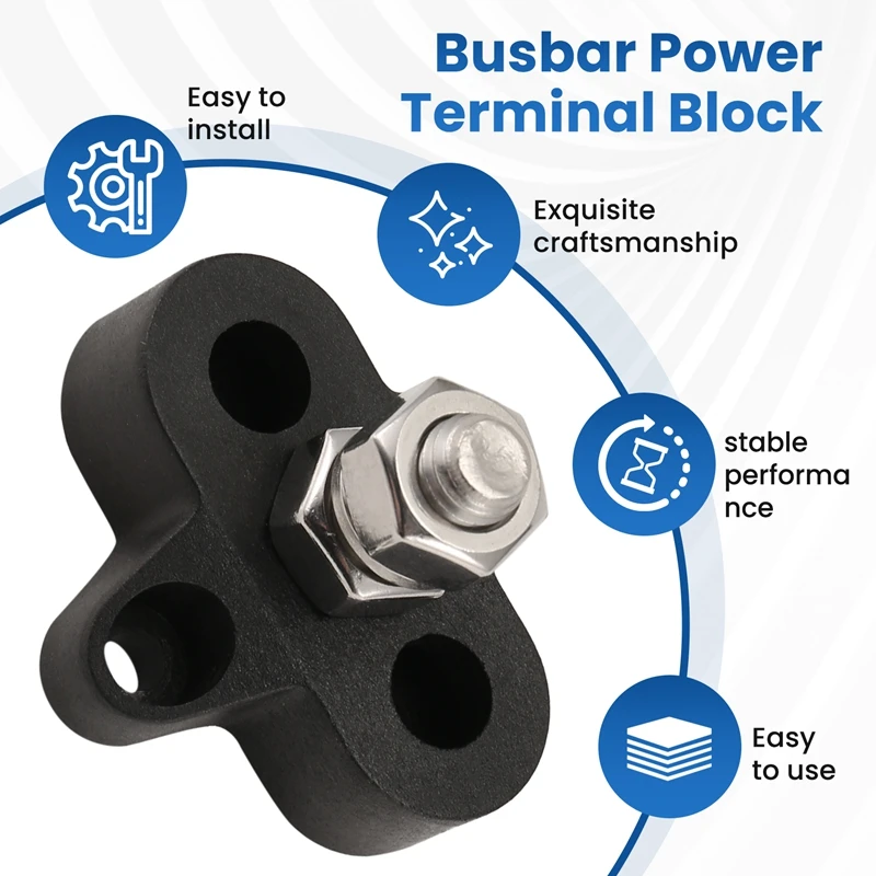 2Pcs 5/16 Zoll DC 48V Sammelschiene Power Terminal Block M8 Positive Negative Power Verteilung Stud Für RV schiff Boot
