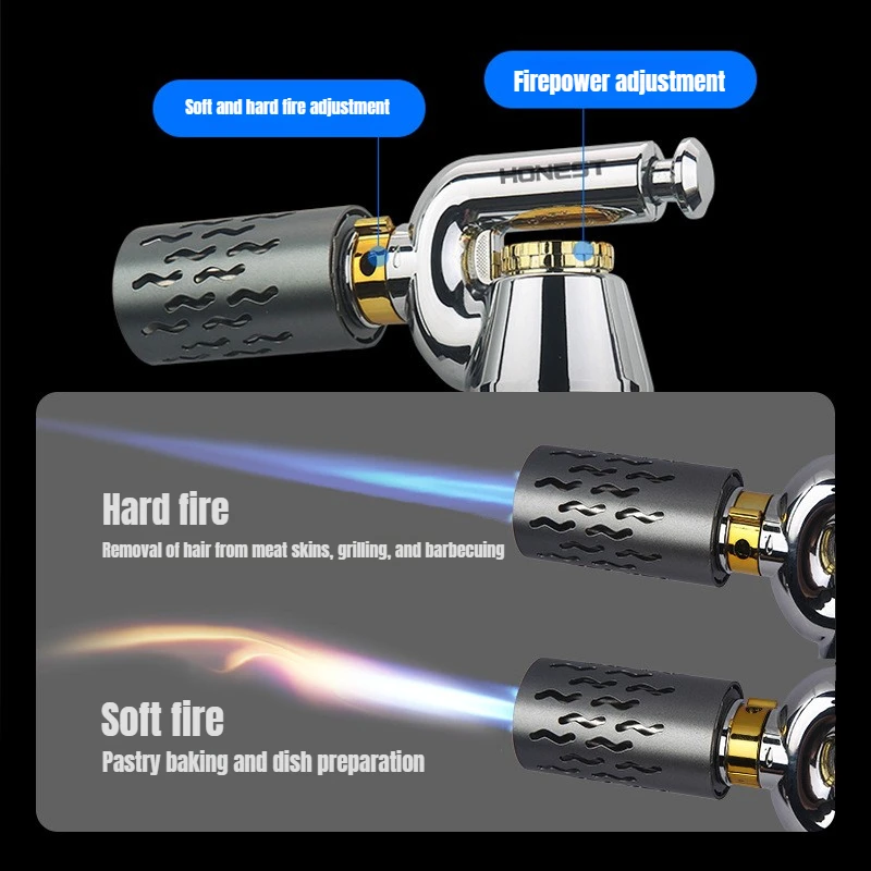 HONEST Windproof Lighter Outdoor Baking Spray Gun Moxibustion Jewelry High Temperature Welding Gun Ignition Smoking Accessories