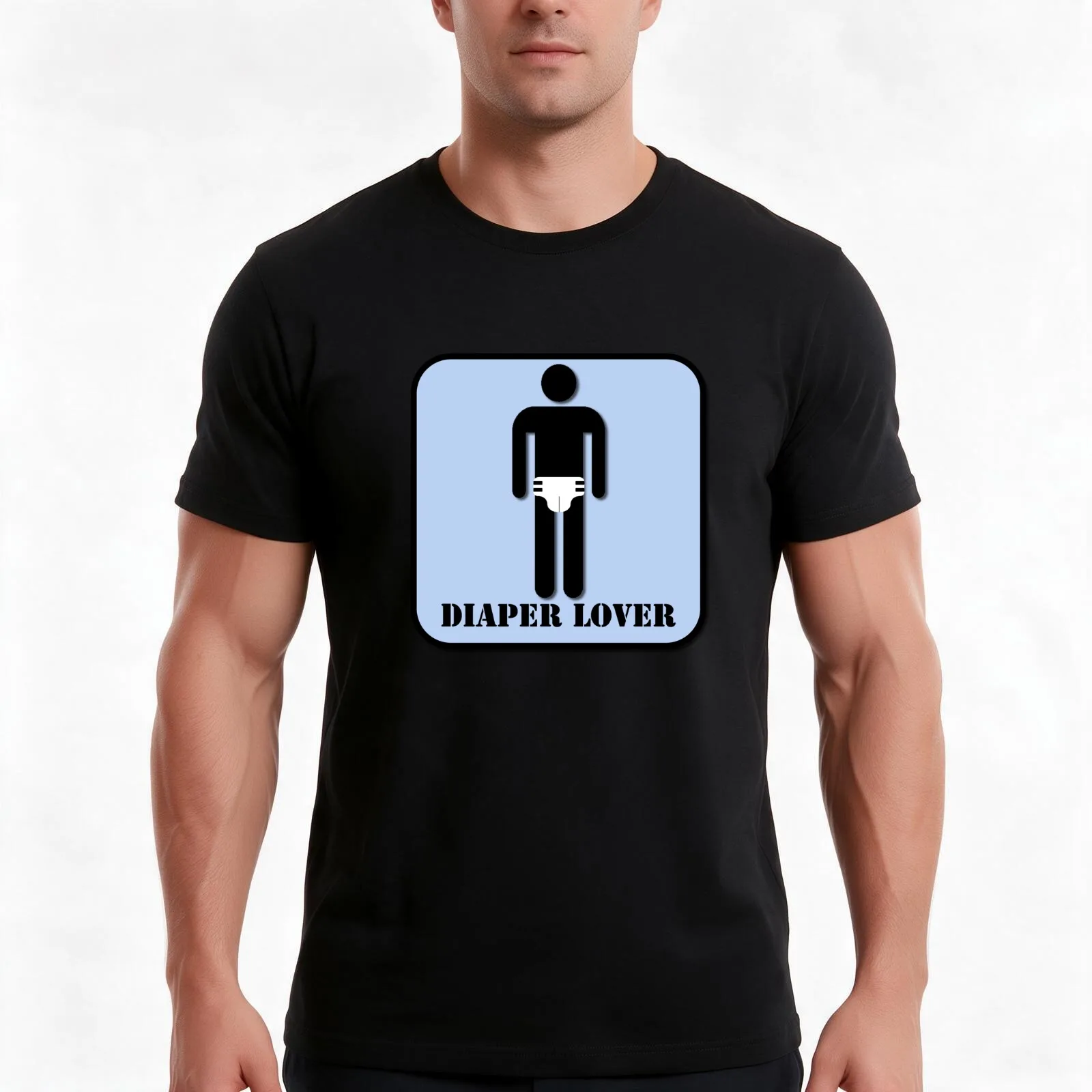 Diaper Lover T-Shirt, Summer Casual Cotton Tee, Oversized Streetwear Tops, Vintage Graphic Print, Loose Fit Short Sleeve