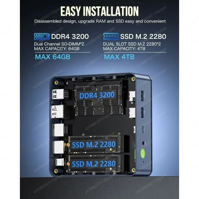 

M5 Plus Ryzen 7 5825U Мини-ПК Windows 11 Pro DDR4 16 ГБ 512 ГБ NVME SSD Wifi6 BT5.2 2.5G Lan Настольный игровой компьютер