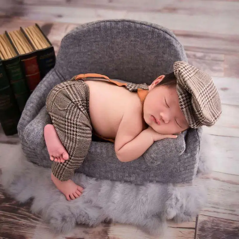 97BE 2 ชิ้น/เซ็ตเด็กทารกเด็กผู้หญิง Overalls หมวก Romper ชุดกางเกงสำหรับ Head Wrap หมวกหมวก Headwear ทารกแรกเกิดการถ่ายภาพ Props