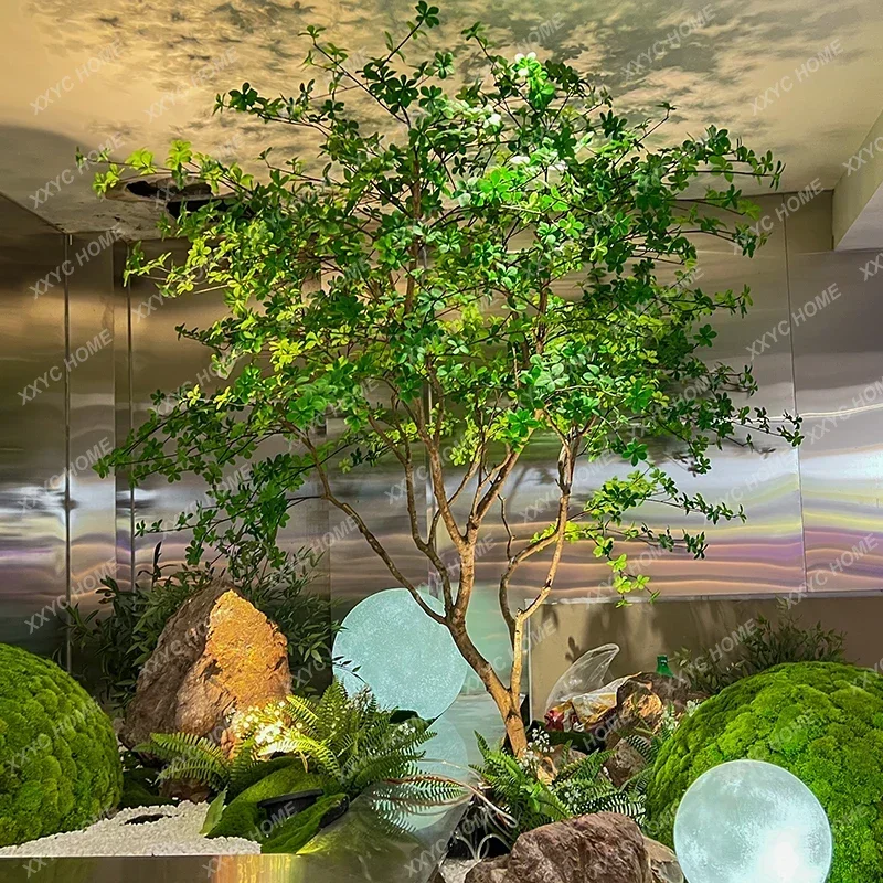 

Simulation Bell Tree Landscape Indoor and Outdoor Nordic Style Show Window Decoration Drunk Wood Large Green Plant Landscape