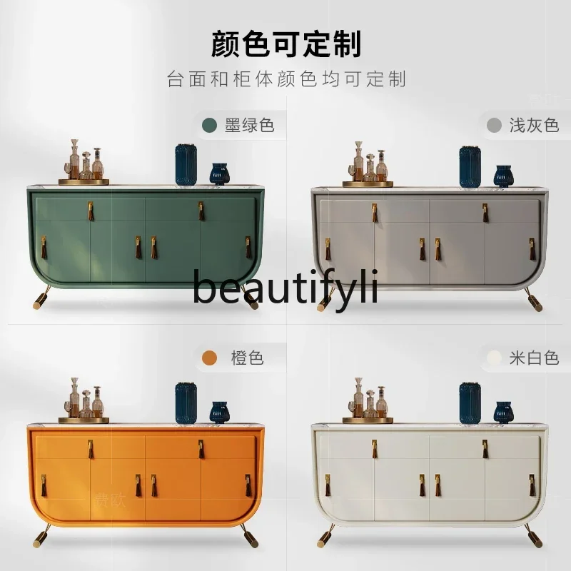 ssK178 ss25 Light luxury dining side cabinet storage Italian large flat floor marble restaurant senior entrance shoe cabinet