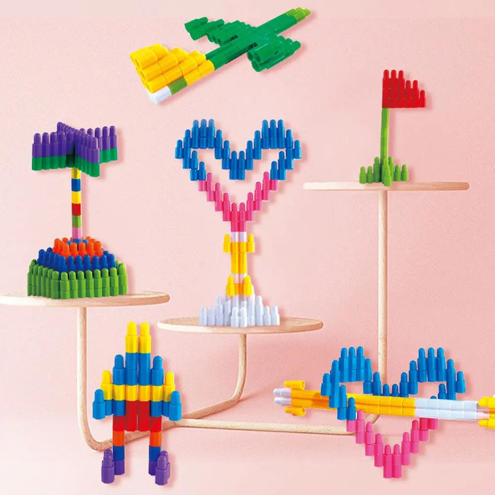 

1 Set Bullet Head Colorful Creative Cognitive Logical Blocks Kids Educational Early Learning Hands-on Development