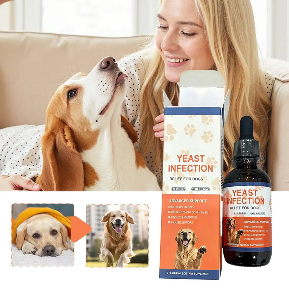 60ml Irritation Skin Pet Nutritional Supplement Antipruritic Fur Health Immune Support Yeast Infection Relief Drops For Dog Cat