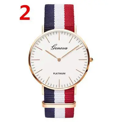 Reloj con correa de lona de nailon ligero de GINEBRA para hombres y mujeres, modelos adecuados, reloj de pulsera para hombres y mujeres de comercio exterior