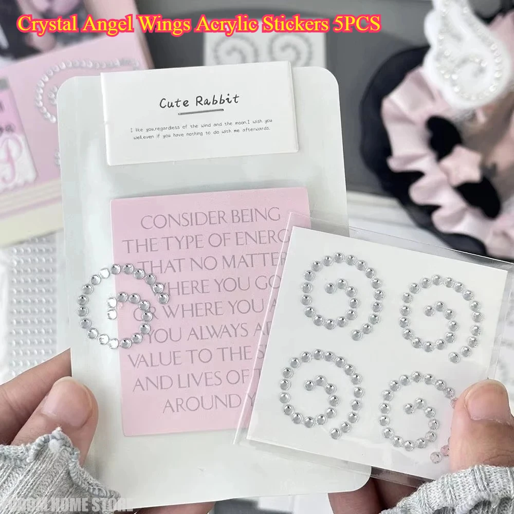 

Crystal Angel Wings Acrylic Stickers 5PCS - 3D Sparkly Rhinestone Self Adhesive DIY Decor for Jewel Crafts Gifts