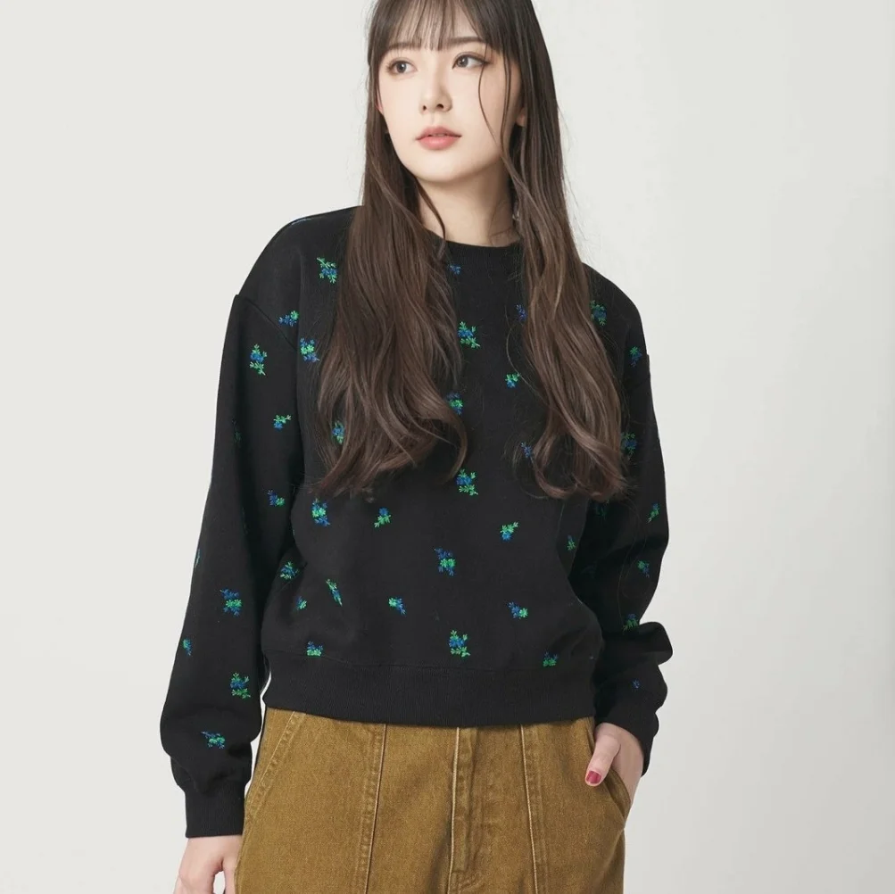 

e Sweet Sle Japanese Koi Fi 26 Модный универсальный хлопковый свитшот с длинными рукавами и полной вышивкой, придающий молодости