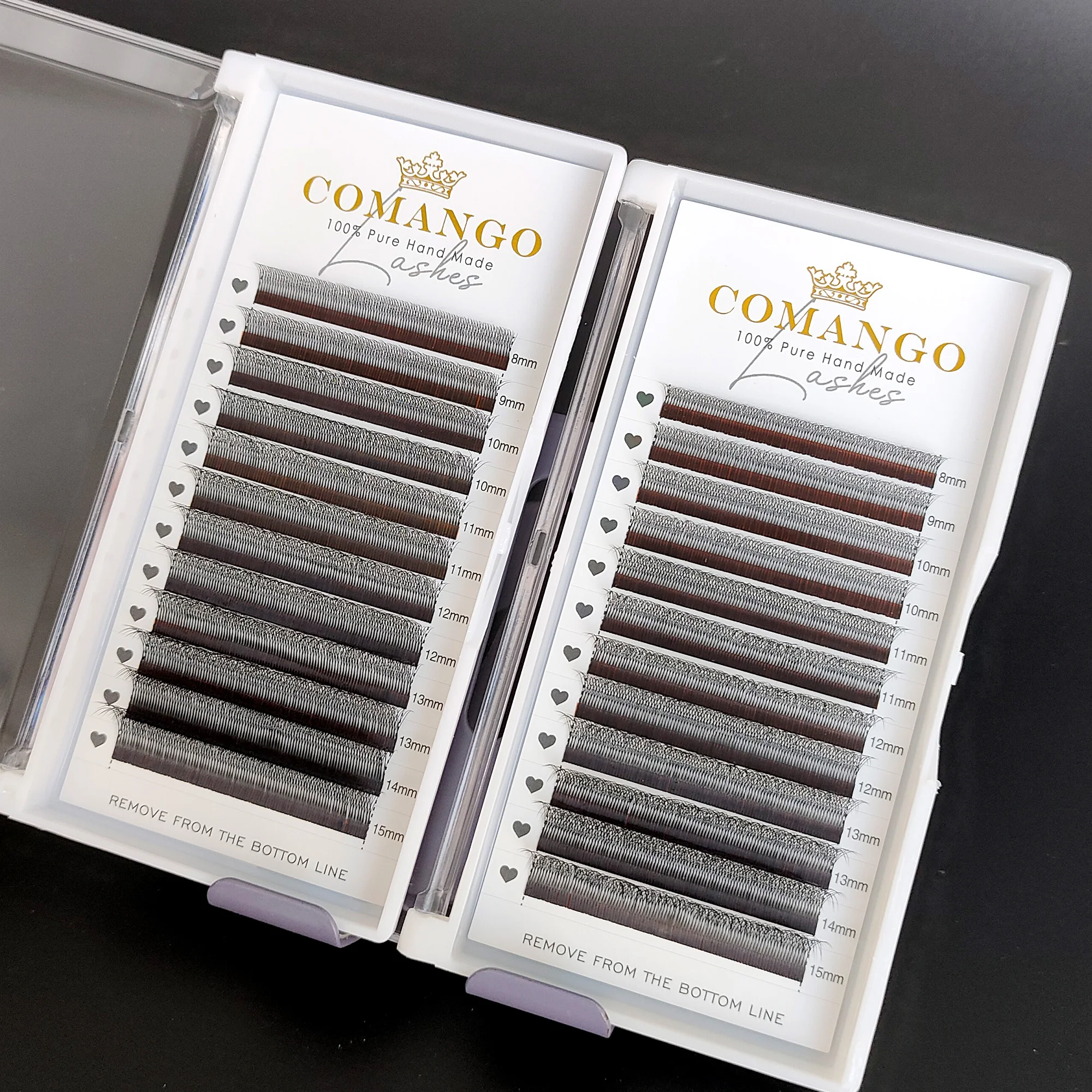 CoMango Smalle 4D W-vormige Russische volume wimperextensions, kant-en-klare wimperwaaiers, natuurlijke nepminkwimpers, make-upproducten