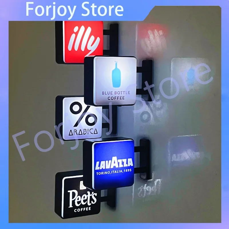 العالم الكلاسيكي القهوة شعار ضوء علامة مغناطيس الثلاجة الإيطالية أرابيكا لافاتزا الأزرق زجاجة النعناع القهوة ديكورات المنزل هدية