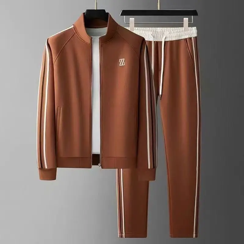 New Men's Autumn Stand-Collar Casual Sports Suit - Trendy Fashion Activewear with Long-Sleeve Top and Straight-Leg Pants - Image 5