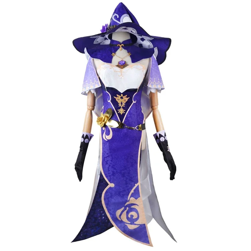 Halloween Game Anime Character Cosplay Costume For Woman Genshin Impact Lisa Dress Including Glove Sock Accessories