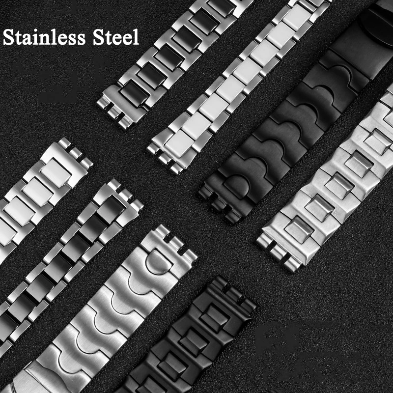 Solid Stainless Steel Watchband For YGS749G YCS Yas YGS IRONY Ceramic Men Women Watch Chain Strap Bracelet 17mm 19mm 21mm