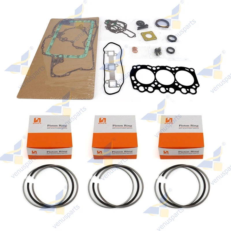 

L3E Full Gasket Set + Piston Ring 76*2HK+2+3 For MITSUBISHI Overhaul Rebuild Kit