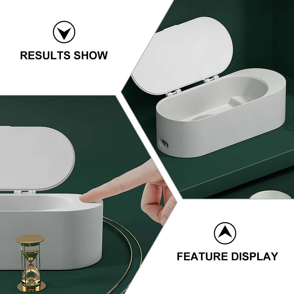 

1pc Mini Ultrasonic Cleaning Machine For Jewelry Glasses Watch Anti-Scratch Compact Small Cleaner Tool Eyewear Lens