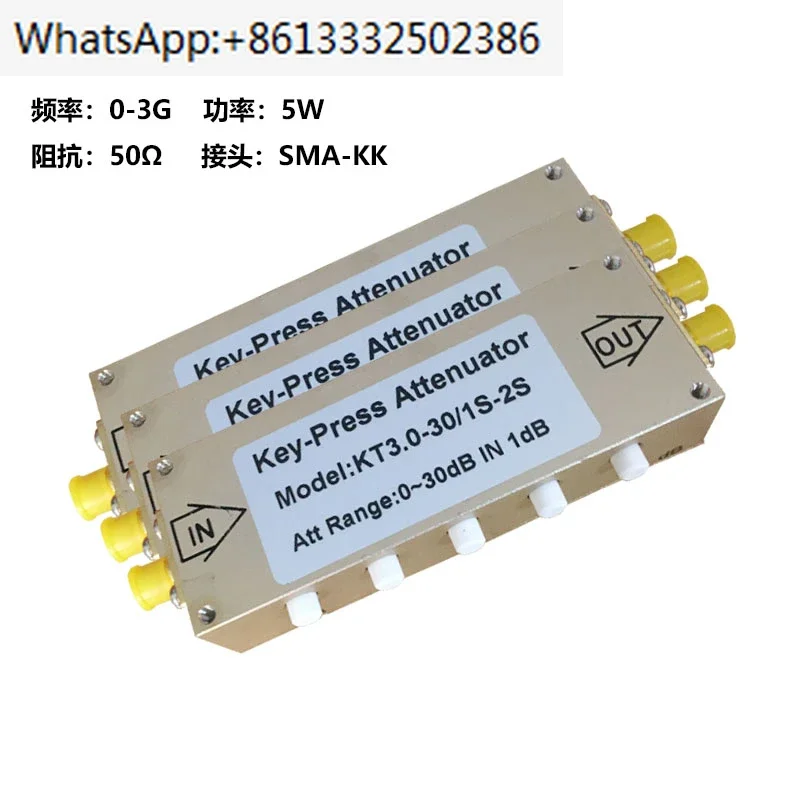 N-type/SMA button adjustable attenuator 0-90dBN dual female RF attenuator